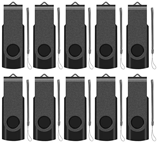 USB Stick 2GB 10 stück Speicherstick USB 2.0Transmemory Memory Stick (Schwarz)