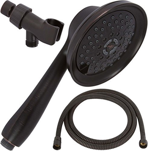 Dusch-Massagegerät mit Schlauch – Massage & Nebel Handbrause Kit – Hochdruck-abnehmbarer Kopf und Halterung – verstellbares Massage-Regenspray, 2,5 GPM – ölgeriebene Bronze