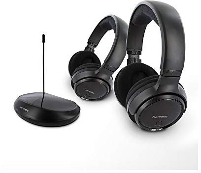 Metronic 480182 Duo Wireless-Stereo-TV-Headsets, Schwarz