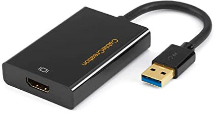 CableCreation USB 3.0 to HDMI Adapter (DisplayLink Chip), USB External Display Graphics Adapter Compatible with Windows 10...
