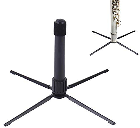 mooderff Zusammenklappbarer Ständer, Tragbarer Faltbarer Stativhalter Mit Metallbein Für Klarinette, Oboe Und Blasinstrument