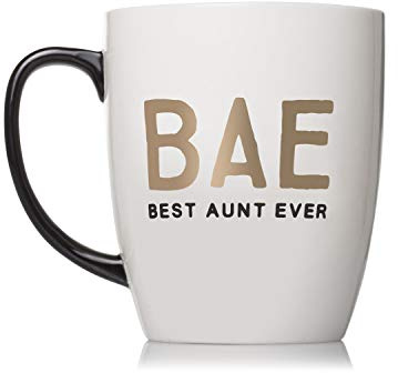 Pearhead Bae Tasse à café en céramique avec inscription « Best Aunt Ever » 473 ml