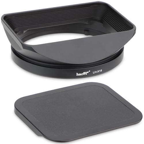 Haoge LH-X18 Bajonett-Gegenlichtblende aus Metall, quadratisch, mit Kappe für Fujifilm XF16-55 II, Fuji Fujinon XF 16-80mm F4 R OIS WR Objektiv