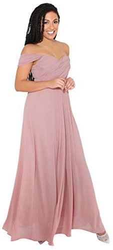 KRISP Women Bridesmaid Maxi Dress (Dark Pink, 18), 4815-DKPNK-18