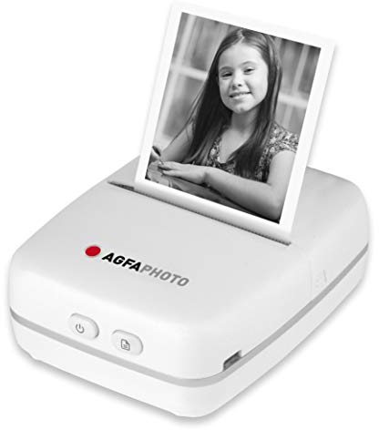 AGFA Photo Realipix Pocket P – Imprimante Photo Thermique Portable (Impression Noir et Blanc sans Encre, Bluetooth, Batterie Lithium) Blanc