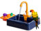 Baignoire automatique pour oiseaux avec robinet pour perroquets (bleu roi)