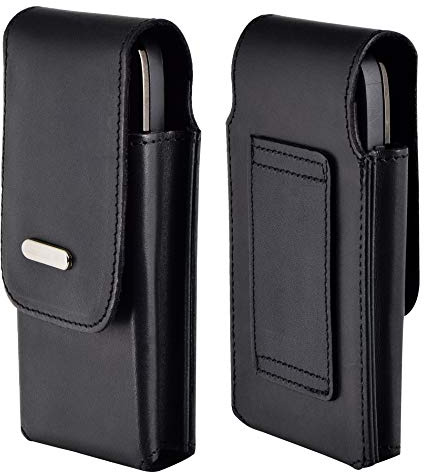 Favory-Shop Vertikal Etui kompatibel mit simvalley Mobile Klapphandy XL-965 Köcher Tasche Hülle Ledertasche Vertical Case Handytasche mit Einer Gürtelschlaufe auf der Rückseite