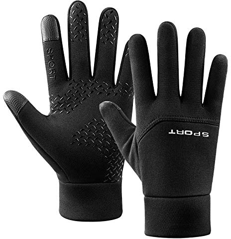 TAGVO Guanti per Sport Invernali Guanti da Ciclismo Antiscivolo Guanti da Lavoro per Esterni Impermeabili e Antivento Guanti da Corsa Portatili vestibilità Aderente Fodera in Pile Sottile Super Grip