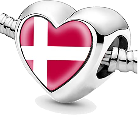 Perlen für Armbänder Dänemark Flagge Silber Charms für Frauen Charme Perle Schmuck Geschenke Ideen für Mädchen, Nein