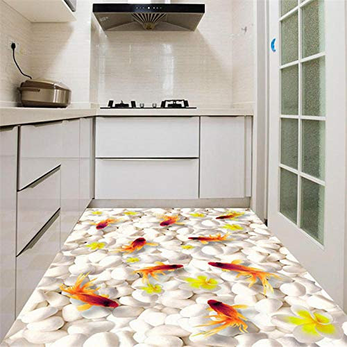 Custom 3D Floor Mural Wallpaper Swimming Goldfish PVC Self-Adhesive Waterproof Living Room Bathroom 3D Flooring-300cmX210cm
