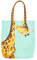ecrou Jutebeutel, Strandtasche, Tote Bag, Stofftasche Mit Giraffen Design, Einkaufstasche Faltbar Stoffbeutel,Digital Bedruckt Tragetasche Stofftasche Ostern Bunt Desigual Tasche Damen 50 * 42 cm