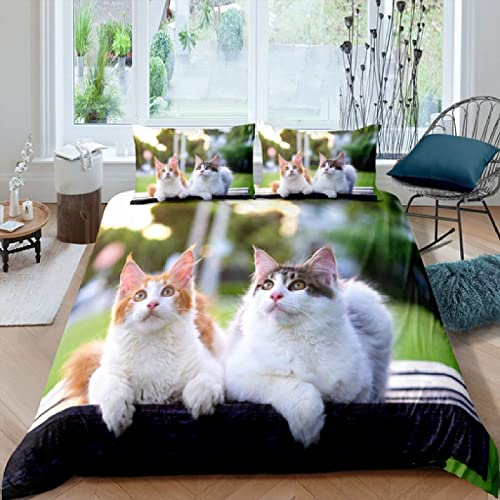 Bettwäsche 220x240 3D Türkisch Angora, Weiche GebüRstet Mikrofaser Winter Bettzeug Set, Bettbezug + 2 Kissenbezug 80x80 cm mit ReißVerschluss