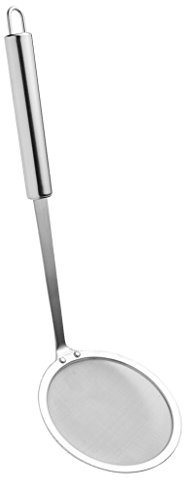 Cuillère à soupe en acier inoxydable pour friture, pâtes, spaghetti, nouilles, huile, écumoire, graisse et mousse (8 cm)