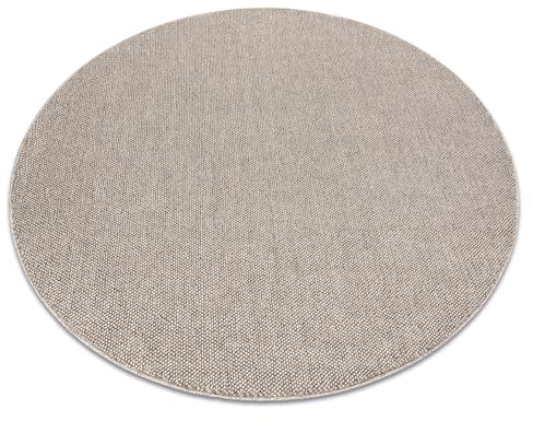 rugsx Teppich Outdoor & Indoor – Casablanca Loom Kreis braun – Weich, Wetterfest, Pflegeleicht, Modern für Terrasse, Balkon & Wohnzimmer – Kreis 100 cm