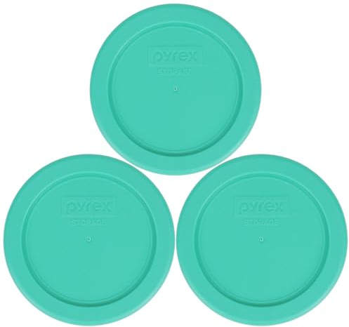 Pyrex 7202-PC Ersatzdeckel für 1 Tasse, Grün, 3 Stück, hergestellt in den USA