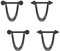 Longbeauty 14G Brustwarzenpiercing Nippelpiercing Edelstahl Nippel Barbells Piercing Schmuck, 2 Paare, Doppelketten, Schwarz