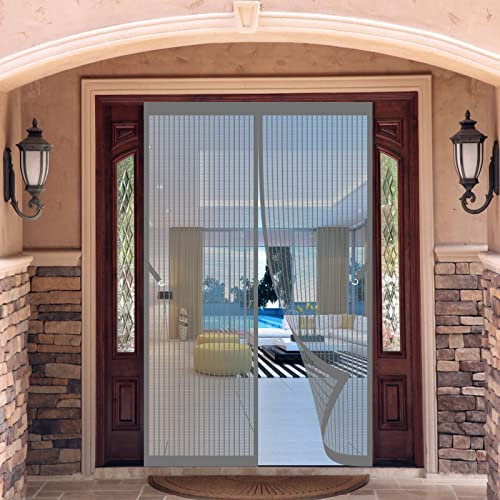 Porte Fenetre Aimantée Magnetique 115 x 195 cm Moustiquaire Aimantée Fenetre Facile à Installer Rideau magnétique pour Portes Balcon chambre à coucher Entrée Intérieur, Gris