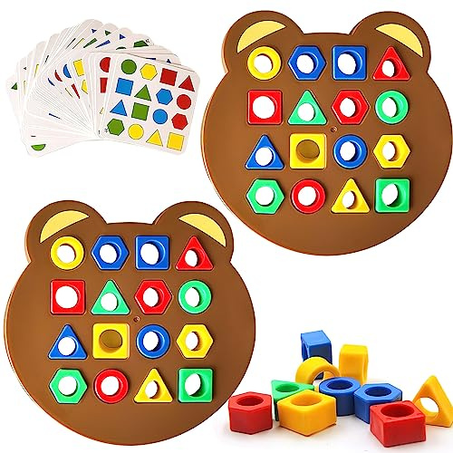 Spielzeuge für Kinder zum Formenlernen, Shape Matching Game, Formanpassung Spiel Farbsensorisches Lernspielzeug, Shape Matching Puzzle Game, Puzzlespiel, Montessori Toys Sensorisches Lernspielzeug