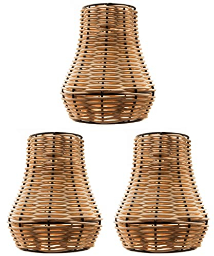 Kleiner Lampenschirm, Rattan, 3 Stück