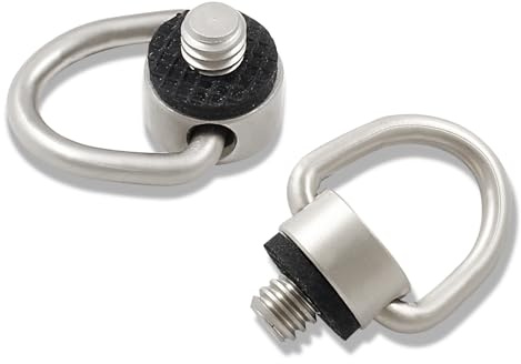 Litoexpe D-Ring-Schraube aus Edelstahl, 6,35 mm (1/4 Zoll) 20 Kamera-Befestigungsschraube mit Gummipolsterung für Stativ-DSLR-Kamera-Schultergurte, Handgelenkgurte, Selfie-Sticks, Gimbals