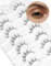 Onlyall Manga Lashes Natural Look Cute Anime Lashes Individual Cluster Lashes Asian False Eyelashes Clear Band Fake Lashes Korean Lashes A21