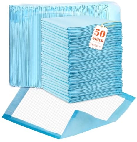 40 Stück 80x90cm 5-lagig Wegwerf-Bettpads für Inkontinenz, Betteinlagen Inkontinenz Einweg Erwachsenen,Ultrasaugfähig 70g Bulk Heavy Duty Bettpads Inkontinenz, Einweg-Wickelunterlagen