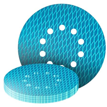 Lot de 20 disques abrasifs excentriques de 225 mm - 10 trous - Grain 320 - En forme de Losange - anti-colmatage - Pour Ponceuse Girafe