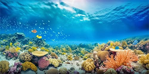 MIRRORANG 120x50cm Unterwasser Aquarium Hintergrund Blaues Meer Korallenriff Unterwasserwelt Aquarium Hintergrund