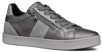 Geox Women's D Blomiee E Sneaker, Gris foncé, 37 EU