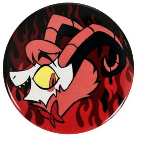 Elbenwald Button mit Razzle Motiv für Hazbin Hotel Fans Ø 3,5 cm Rot