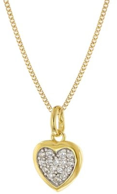 trendor Damen Herz-Anhänger Gold 333 mit goldplattierter Panzerkette 68430-40 40 cm