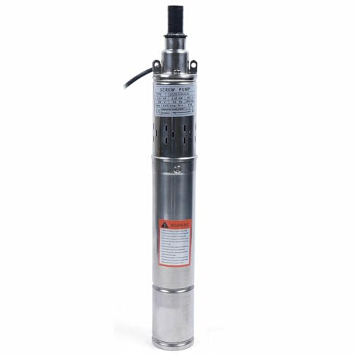 Tiefbrunnenpumpe, 250W 0.33ps Brunnenpumpe 1600L/h 80m Förderhöhe, Tauchbrunnenpumpe 2850r/min Rohrpumpe IP68 Schutzgrad Wasserpumpe mit 20m Kabellänge