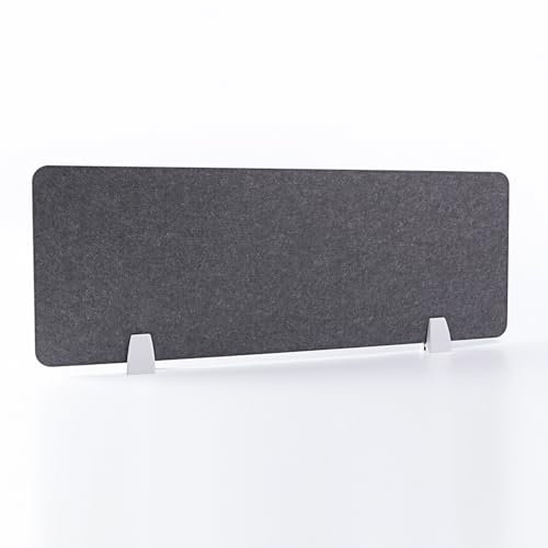 Acoustic Desk Divider Clamp On Privacy Panel Easy Installation Partition for Office School & Home Rounded Edges Gray 100 * 30cm