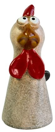 Manufaktur Lichtbogen Zaunhocker aus Keramik | Huhn weiß