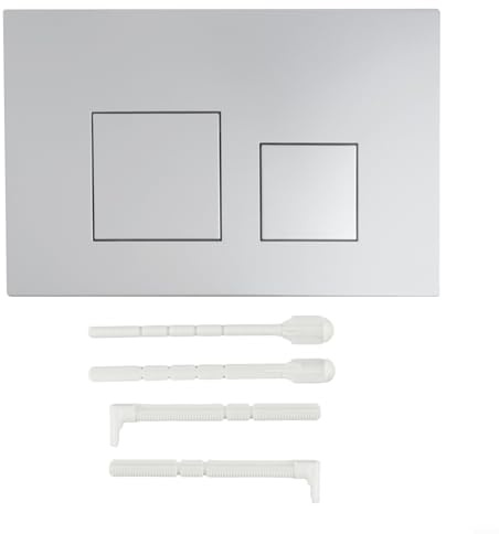 Fauhapyway Replacement Flush Plate Chrome Dual Flush Plate for GEBERIT Series Plastic Construction for Various Models(Silver)