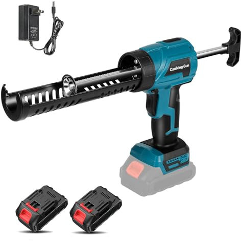 Akku Kartuschenpresse für Makita 18V Batterie, 2×2000mAh Akku, 4 Einstellbare Geschwindigkeiten, Max. Schub 300KG, Akku-Kartuschenpistole für Abdichten und Schweißen