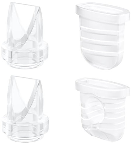 2pcs Duckbill Valves and 2pcs Silicone Diaphragms Compatible with eufy E10/S1/S1 Pro, Lansinoh Discreet Duo/NCVI S32/Nuliie S32/NICEGREEN Life S32/Zooawa S32 Breast Pump Replacement Parts