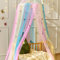 Wnqou Regenbogenbett Vordach mit Schmetterlingen für Mädchen,Atemaktiver Vordach für Bett,Prinzessin Spielzelt für Kinder Zimmer Lese Nook