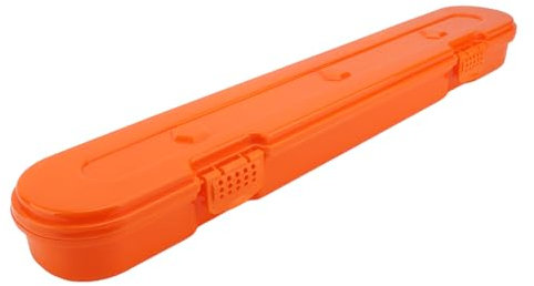 MENDUNER Chainsaw Case, Chainsaw Chain Storage Box Large Capacity Plastic Organizer Electric Saw Chain Carrying Case (Orange)
