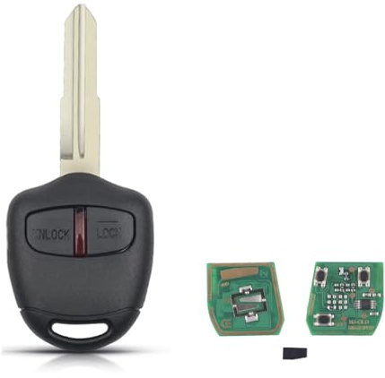 2BTN Fernbedienung 433Mhz für MITSUBISH1 Triton Pajero Outlander ASX Lancer | MIT8 blade,mit ID46 Chip,Schlüsselanhänger,2-Tasten