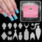 EBANKU 144 pezzi Adesivi per French Nail Forms, Adesivi riutilizzabili in silicone per French Forms, Stencil per manicure morbido