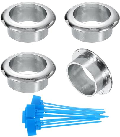 sourcing map 4Pcs Desk Grommets, 1 (25mm) ABS Plastic Cable Hole Cover Wire Cord Organizer with Marked Cable Ties for Home Office Desktop Wire, Silver Tone