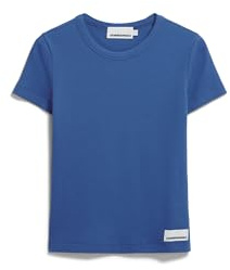 ARMEDANGELS Damen RIPP-T-Shirt aus Bio-Baumwoll Mix KARDAA Slim Fit Dark Morning
