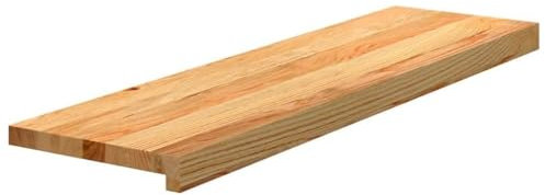 Eleganz Gradini per scale in legno massello di quercia, 20 pezzi, 90 x 25 x 2 cm, marrone chiaro, durevoli e naturali, per salotti e scale