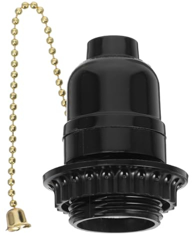 AUTSUPPL Support De Lampe E27 Avec Interrupteur À Tirette Noir Douille À Chaîne De Traction Facile À Installer Pour Lampes De Table Et Lampadaires Compatible Et Polyvalent