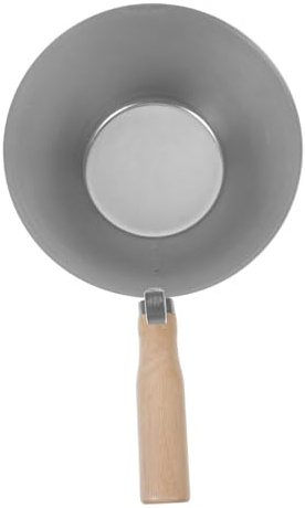 Cement Bucket Scoop with Wood Handle, Iron Mud Pan Scraper | Drywall and Plastering, Transferring Mud Materials, Silver Finish, Construction Site Tool, Simple Design