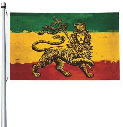 Jamaikanische Flagge Rasta Reggae Judah Lion Flagge 3x5 Ft Lichtecht Outdoor Indoor Home House Garten Hof Dekoratives Schild