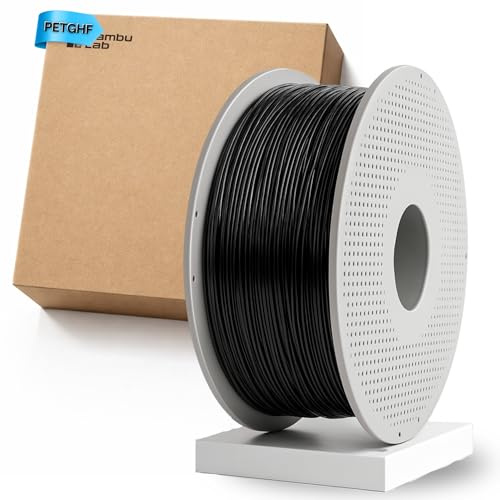 ULROAD PETG HF mit RFID Chip für Bambu Lab mit Leerspule passend für Bambulab AMS P1S P2S P1P X1C H2D H2C H2S Zubehör Rolle PET-G High-Flow Spule 3D-Drucker Druck Filament (Schwarz (33102))