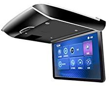Electric Folding Car Monitor IPS Screen Car Video Playes 1080P 8K Ceiling TV Roof Mount Display USB Family Road Trips(15.6 inch Black)