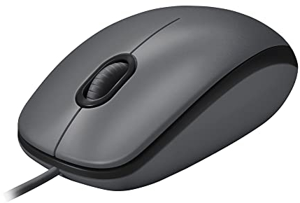 Logitech M100 Mouse USB con Cavo, 3 Pulsanti, Tracciamento Ottico 1000 DPI, Ambidestro, Compatibile con PC, Mac, Laptop - Grigio